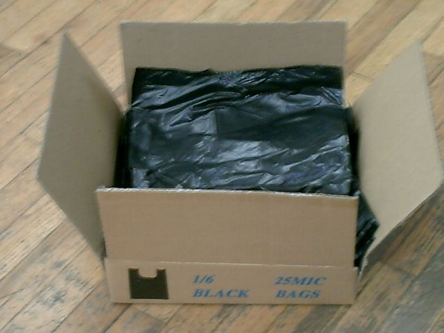 P.E. Black Shopping Bags